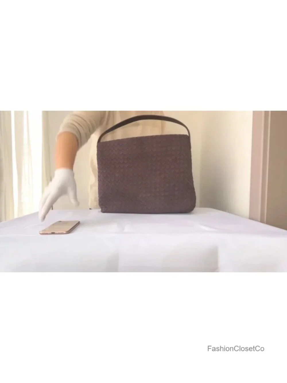 Faux Suede Woven Hobo Bag Slouchy Shoulder Tote Handmade Buckle Closure